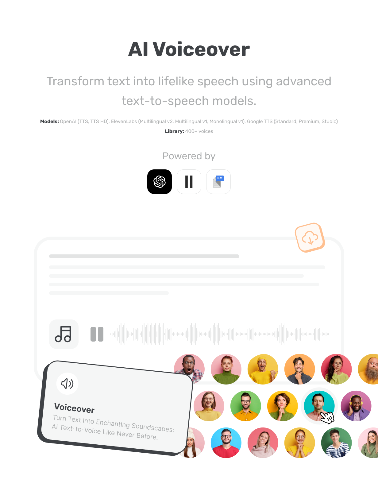AI VoiceOver - Text to Speech preview aikeedo @heyaikeedo
