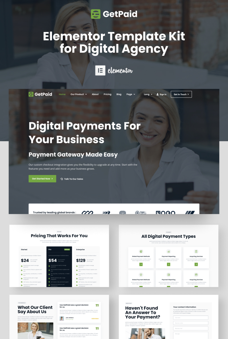 Payment gateway website template