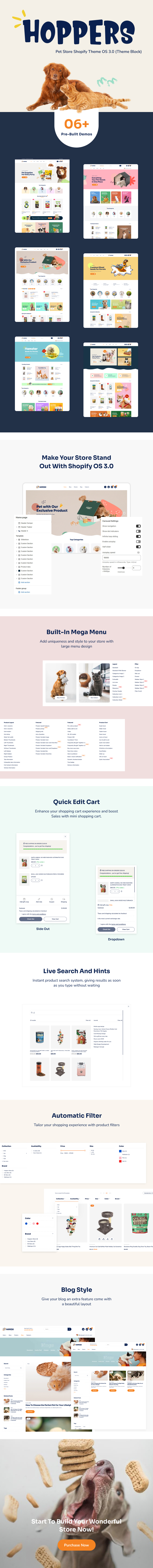 Hoppers - Pet Store Shopify Theme OS 3.0 (Theme Block) - 1