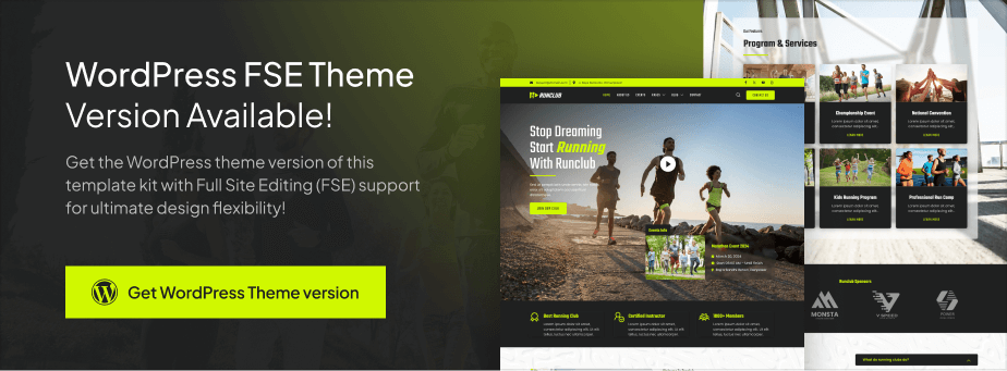 Runclub – Running Club, Marathon & Sports Elementor Template Kit - 1