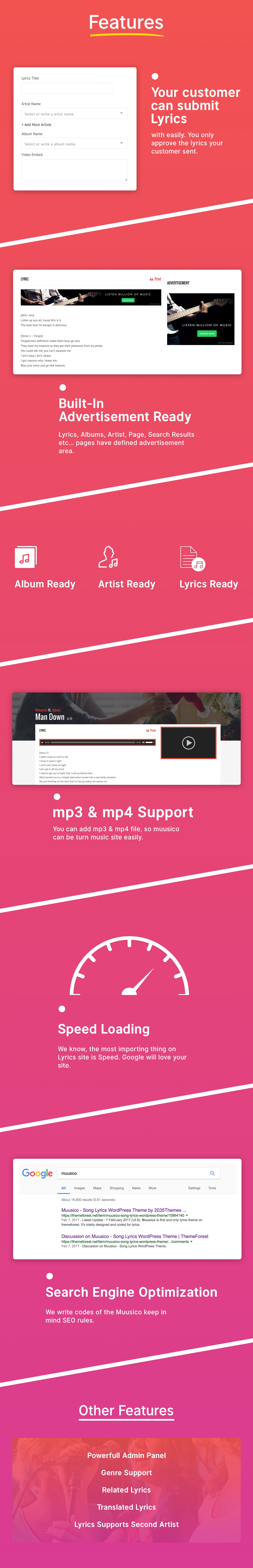 Muusico - Song Lyrics WordPress Music Theme - 3