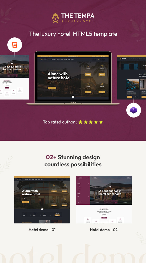 Tempa - The Luxury Hotel HTML5 Template - 1