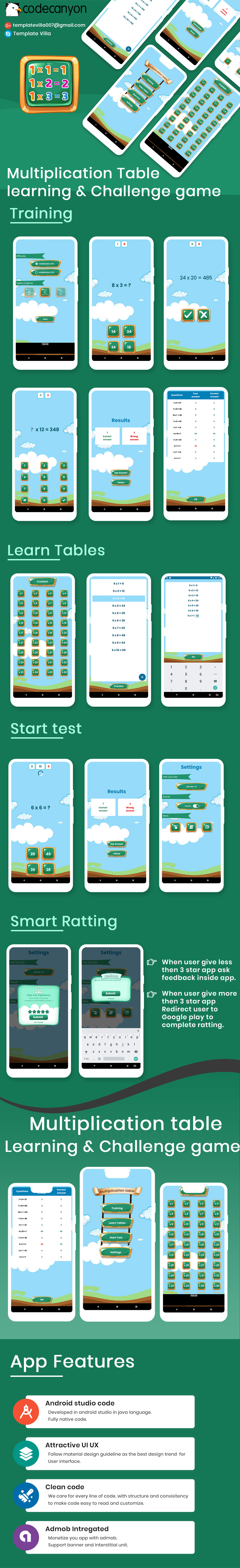 Multiplication table. learning and challenging games - 8