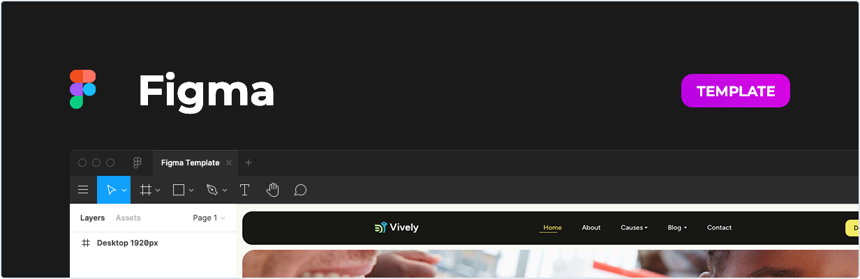 Vively – Charity & Donation Template for Figma