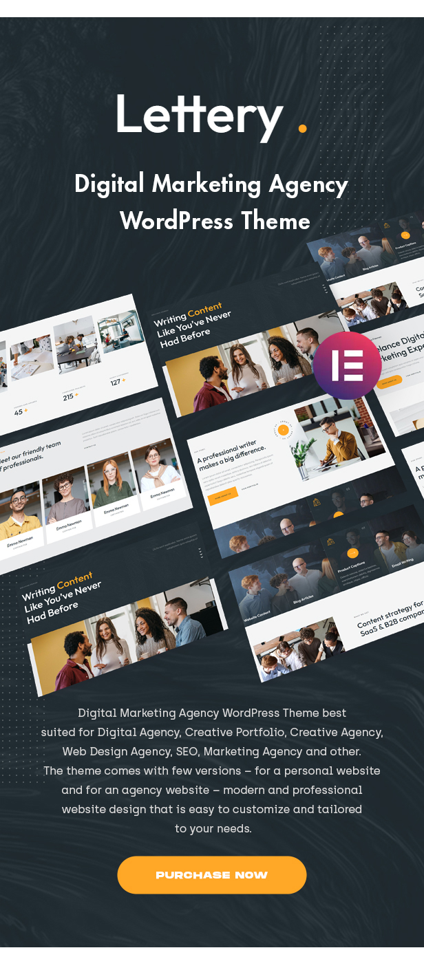 Lettery - Digital Marketing Agency WordPress Theme - Description 1