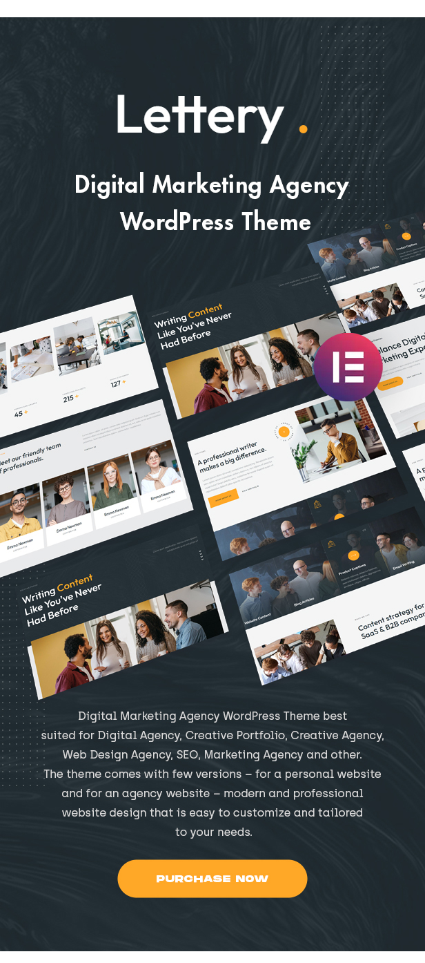Lettery – Digital Marketing Agency WordPress Theme – Description 1