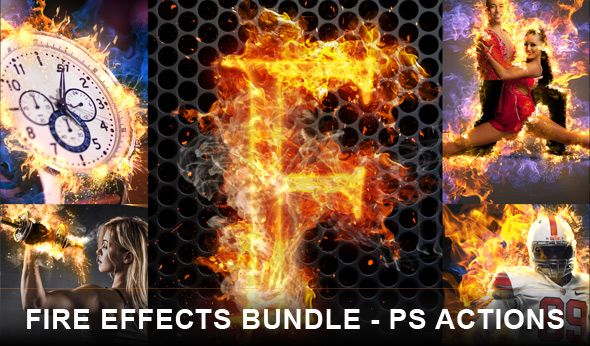 Fire effects bundle Photoshop actions