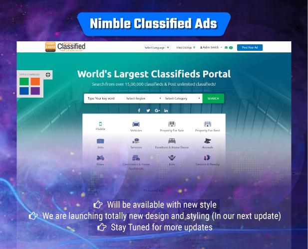 Nimble Classified Ads Script Php And Laravel Geo Classified Advertisement Cms By Promotionking