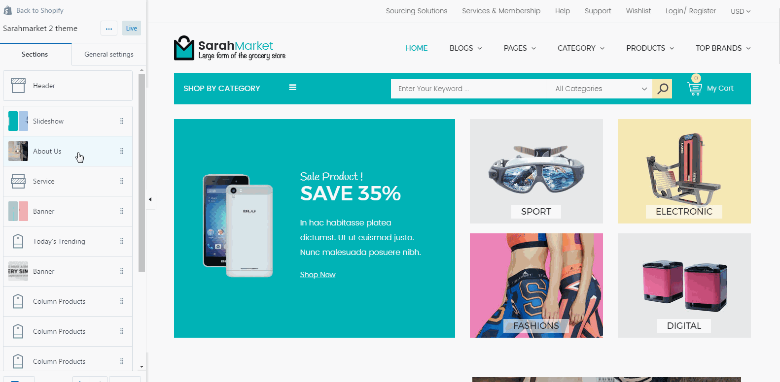 Shopify SarahMarket