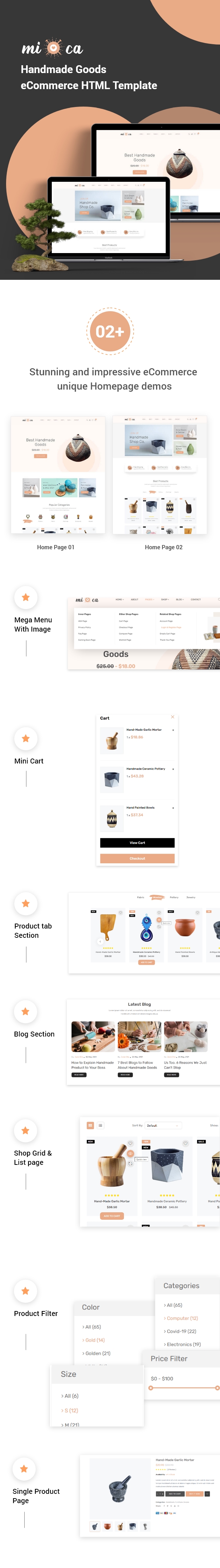 Mioca - Handmade Goods eCommerce HTML Template - 1