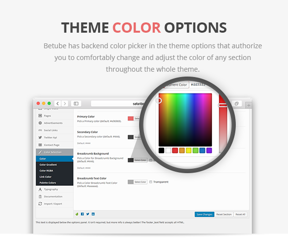 betube video theme colors