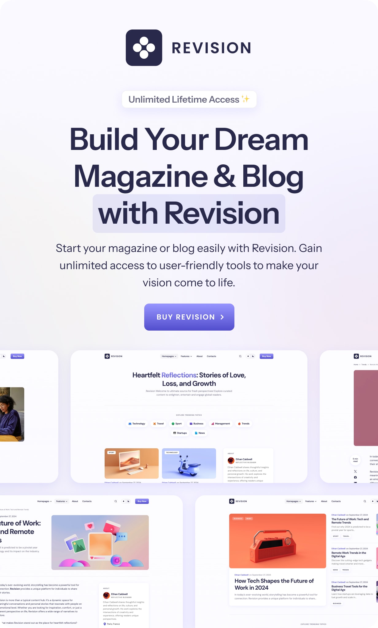 Revision - Optimized Personal Blog WordPress Theme