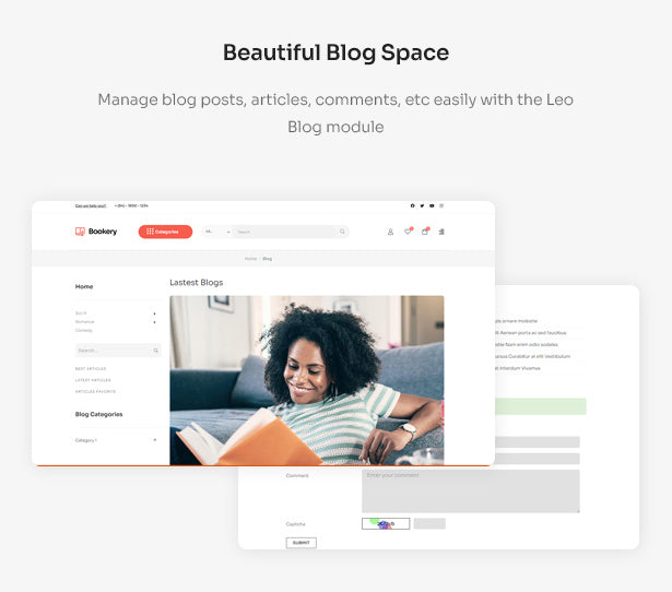 Beautiful Blog Space Manage blog posts, articles, comments, etc easily with the Leo Blog module