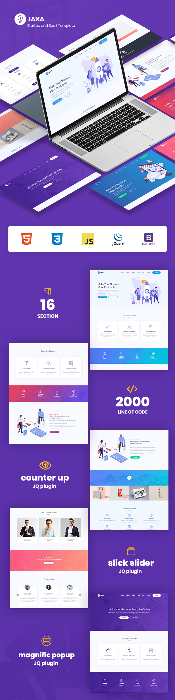 Jaxa - Startup and SaaS Template - 1