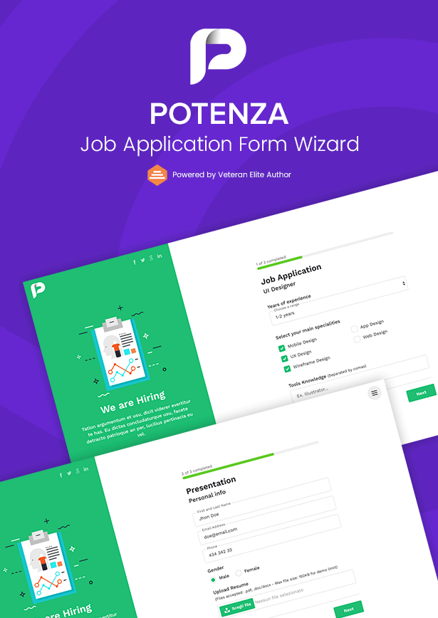 Potenza - Job Application Form Wizard