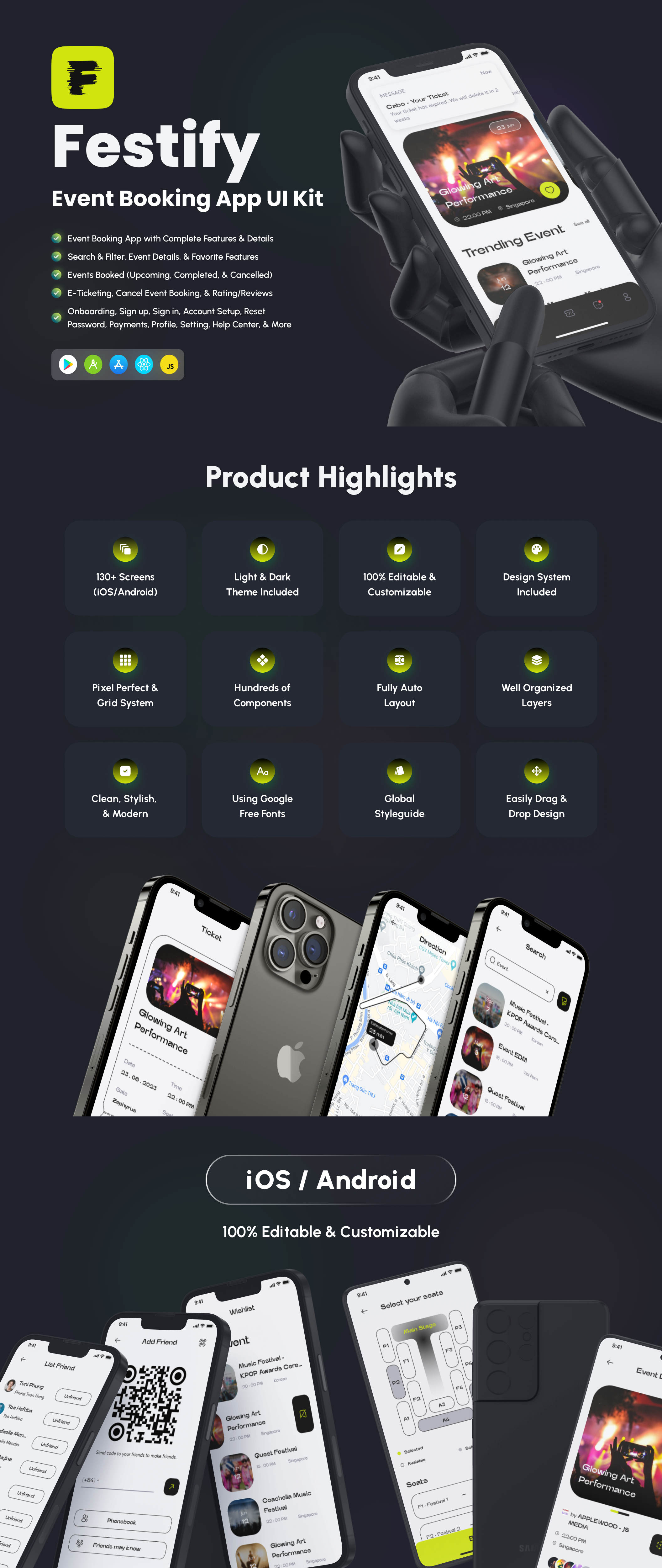Festify - Event Booking App React Native CLI Ui Kit