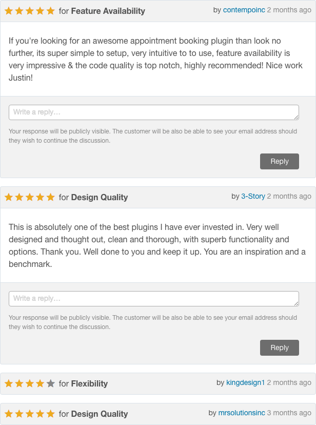 Booked - Appointment Booking for WordPress reviews