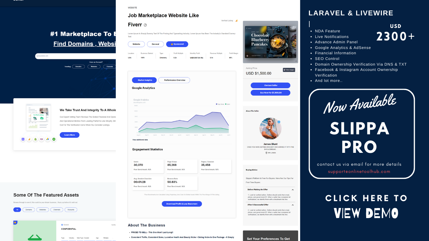 Slippa - Domains,Website ,App & Social Media Marketplace PHP Script - 1