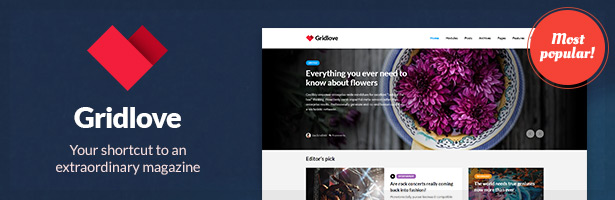 Gridlove - Creative Grid Style News and Magazine WordPress Theme