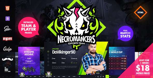 Necromancers - eSports Team PSD Template - 11