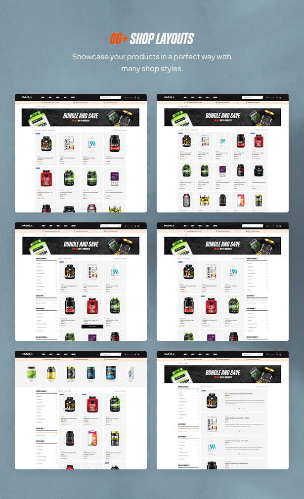 Nutritix - Supplement nutrition WooCommerce Theme shop pages