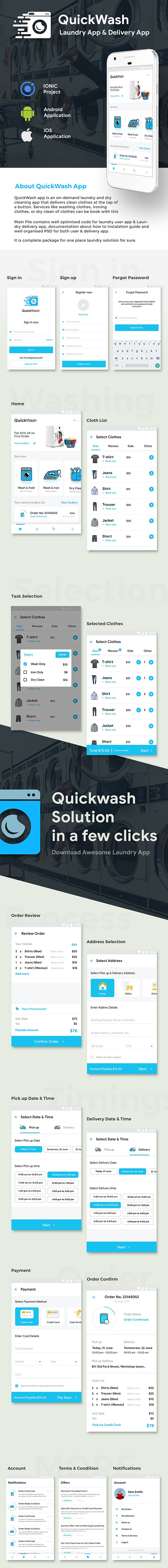 6 App Template| Laundry Booking App| Single Vendor Laundry App| Laundry Ordering App| Quickwash - 3