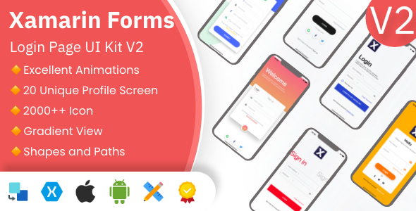 XamUI Login Pages UI Kit 2 (Xamarin Forms)
