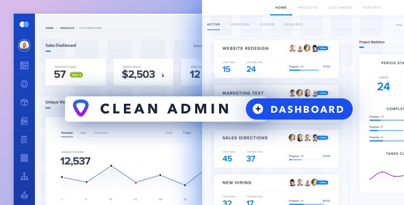 Clean Bootstrap 4 Dashboard HTML Template