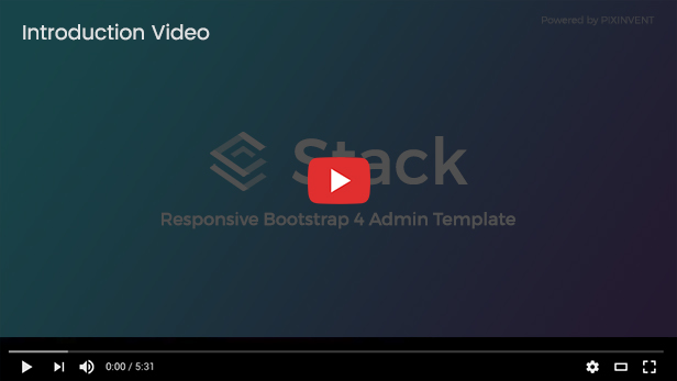 Stack - Responsive Bootstrap 4 Admin Template Youtube Video