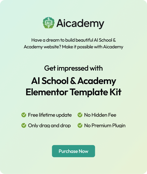 Aicademy - AI School & Academy Elementor Template Kit - 1