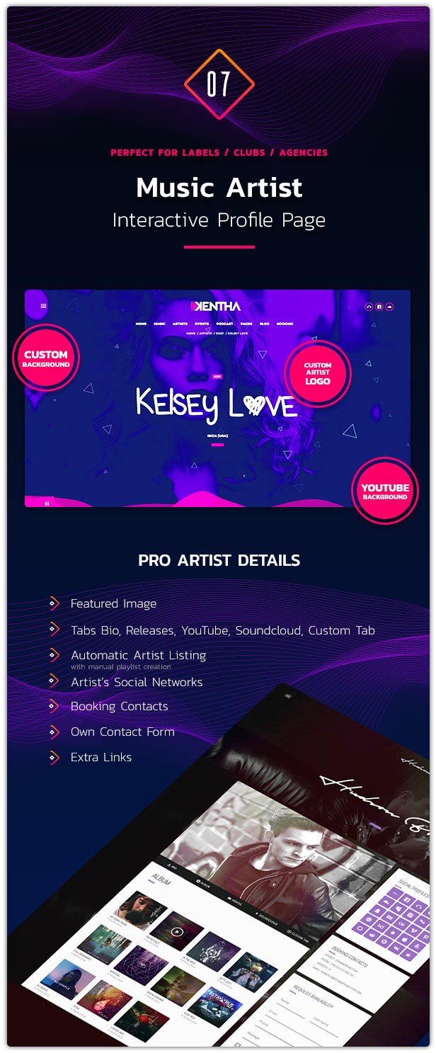 Kentha Music WordPress Theme 08