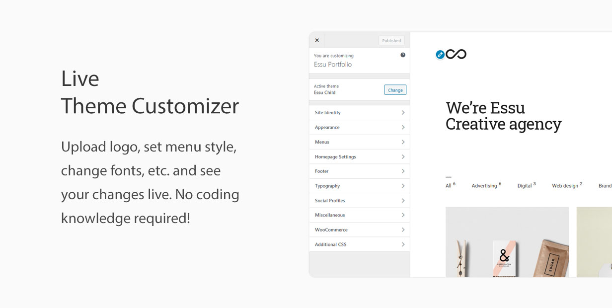 Essu - Minimal Portfolio Wordpress Theme Theme Options