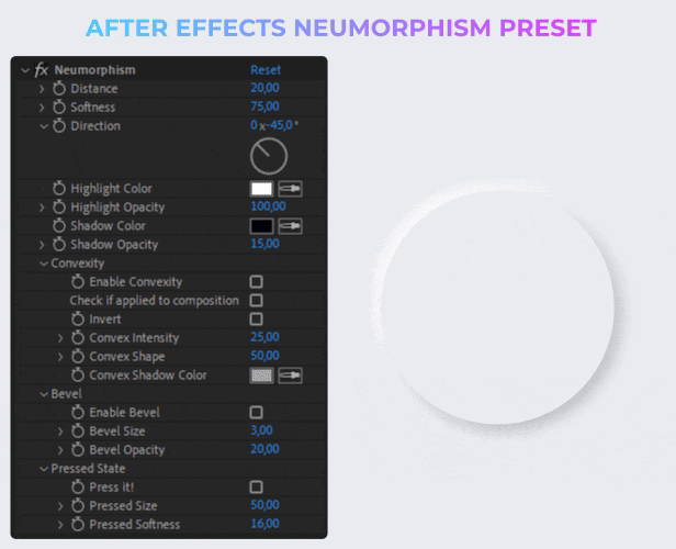 Videohive Neumorphism Preset + Soft UI Elements 27602648