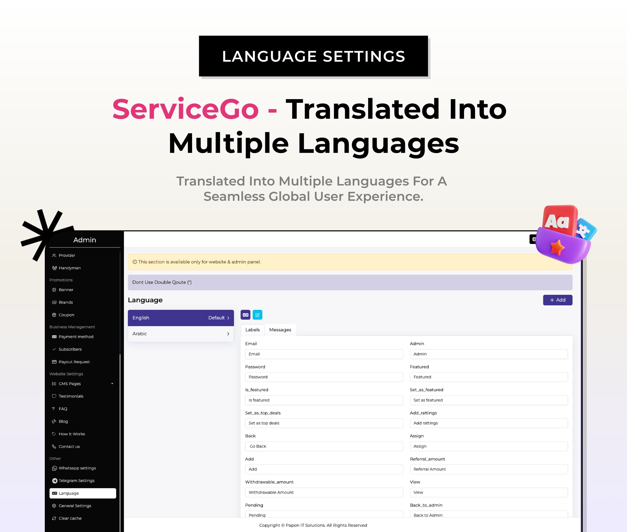 ServiceGo - Multi Vendor On-Demand Service & Handyman Booking Marketplace