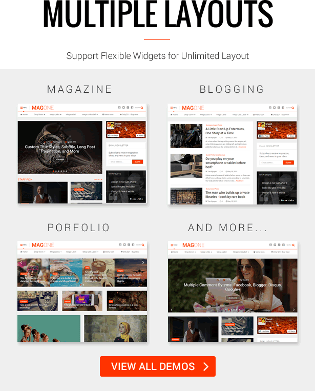 Multi-Purposes - MagOne - Magazine Blogger Template