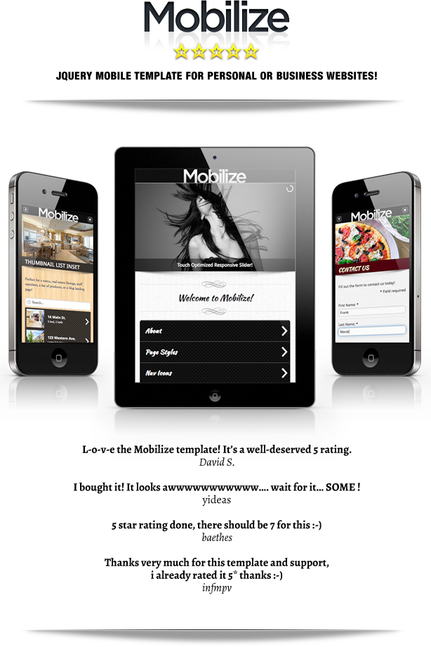 Mobilize - Touch Optimized Mobile Template - 1