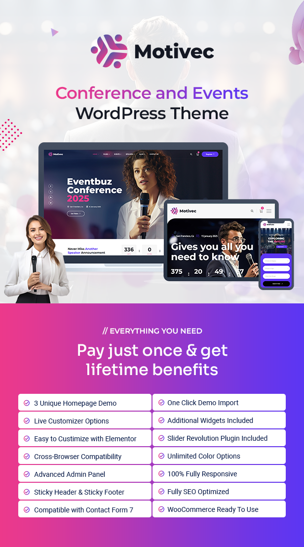 Motivec - Conference and Events WordPress Theme