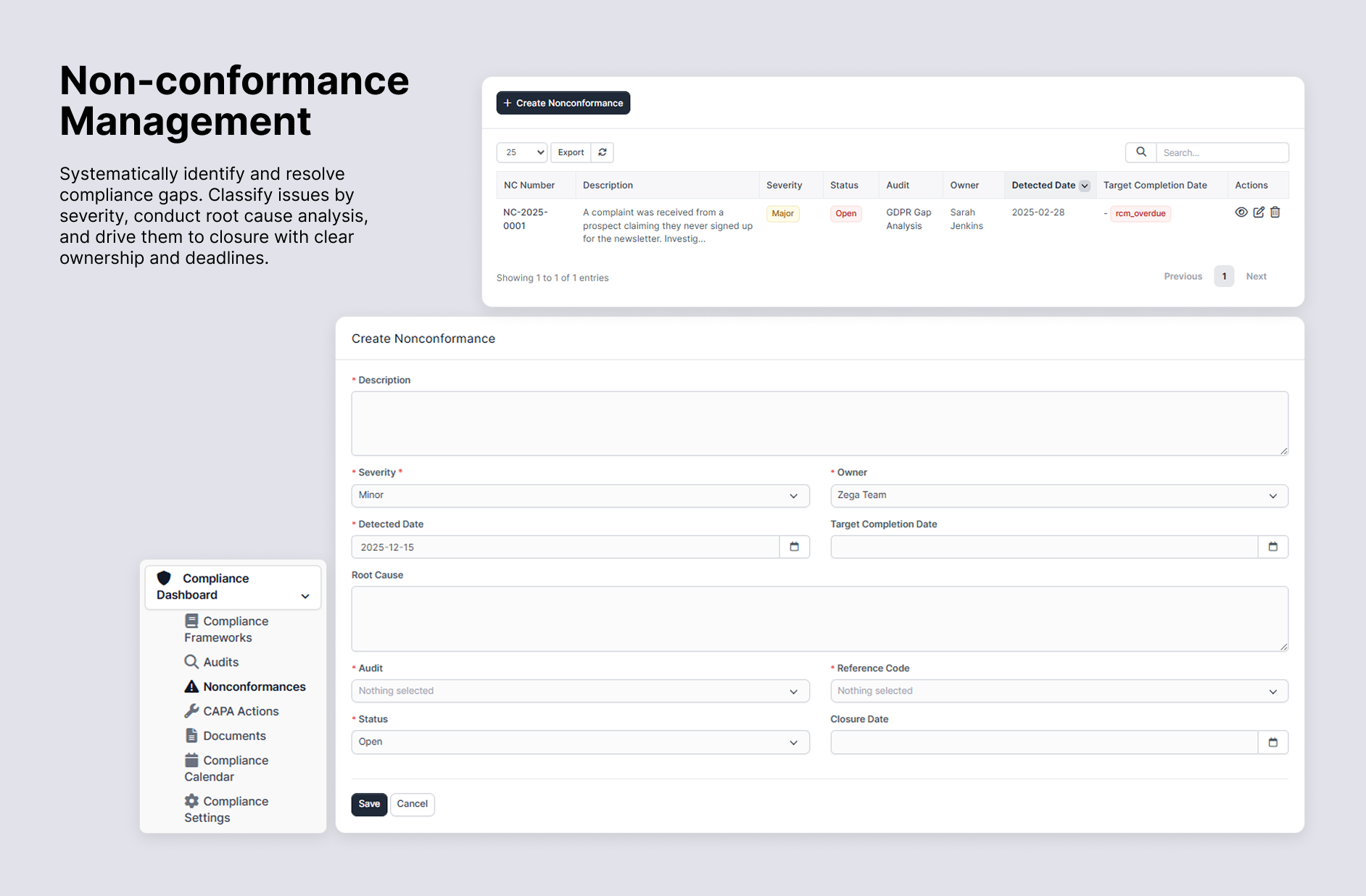 Nonconformances Tracking