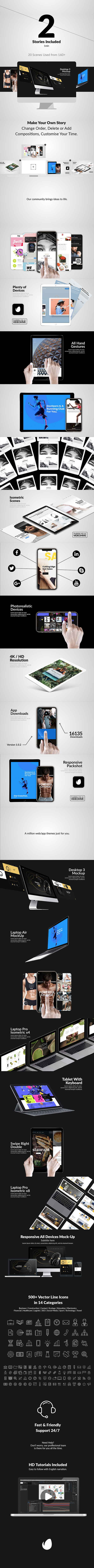 AE模板+PR预设-扁平化APP宣传介绍手机平板电脑iPhoneX iPad工具包-图片2
