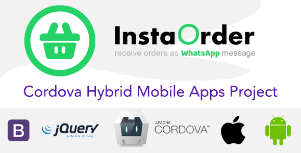 InstaOrder - Orders using WhatsApp - Hybrid Mobile Apps - Cordova | iOS | Android