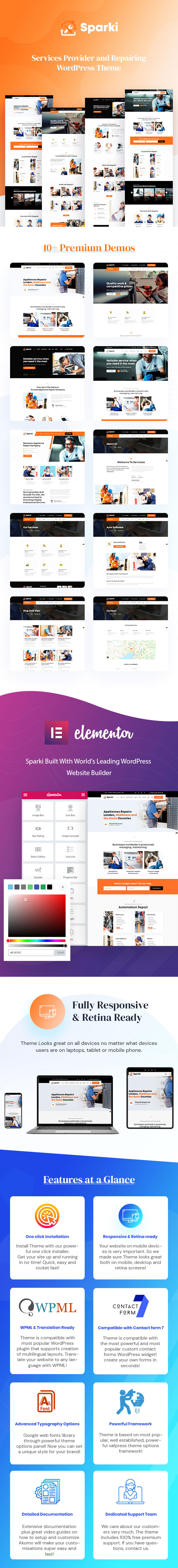 Sparki - Service Repair WordPress Theme - 1