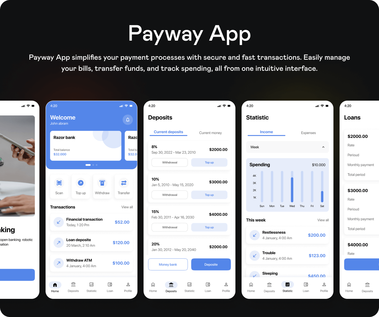 Payway UI template | Pay & Transfer Money template in Flutter | Digital Payment app template - 2