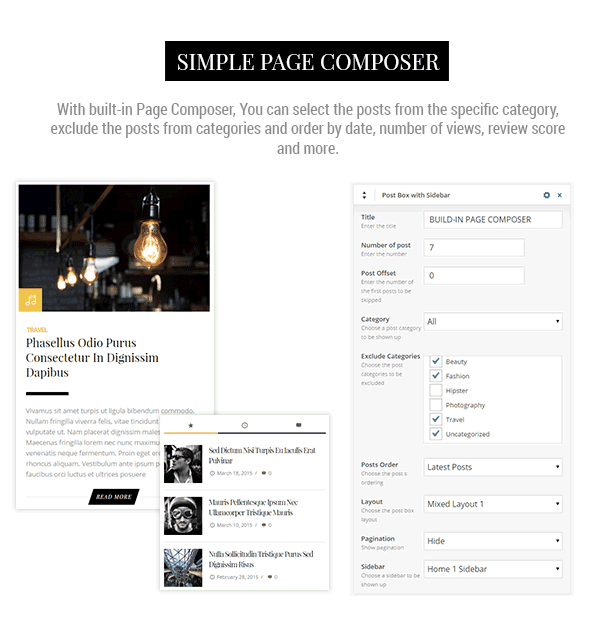 Simple page composer