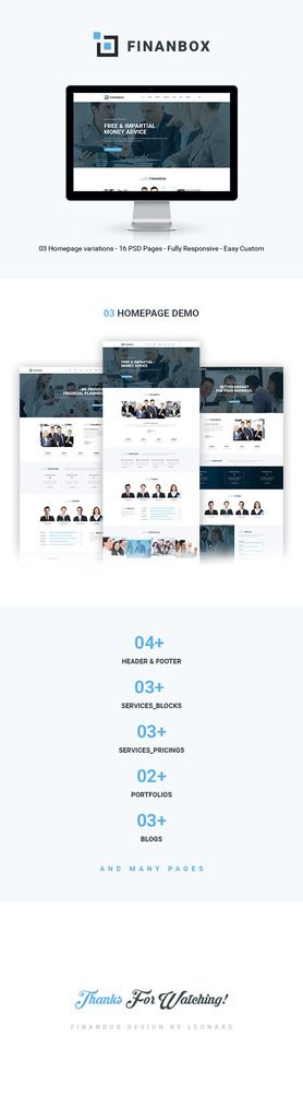 Finanbox - Multipurpose Business PSD Template - 1