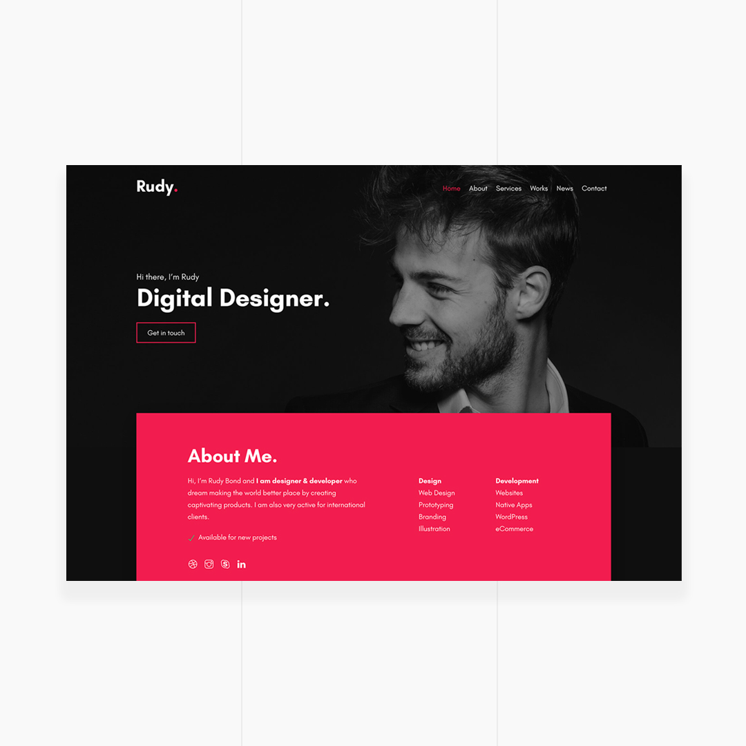 Rudy - Creative Personal Portfolio Template