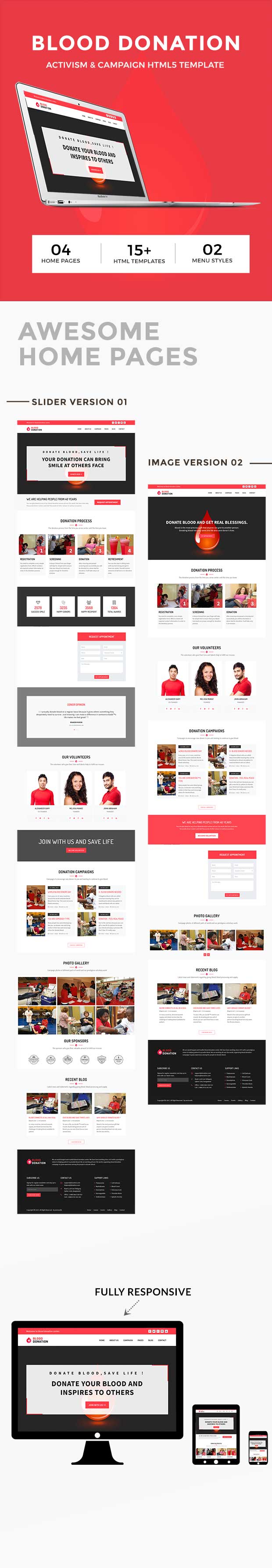 Blood Donation - Activism & Campaign HTML5 Template - 7