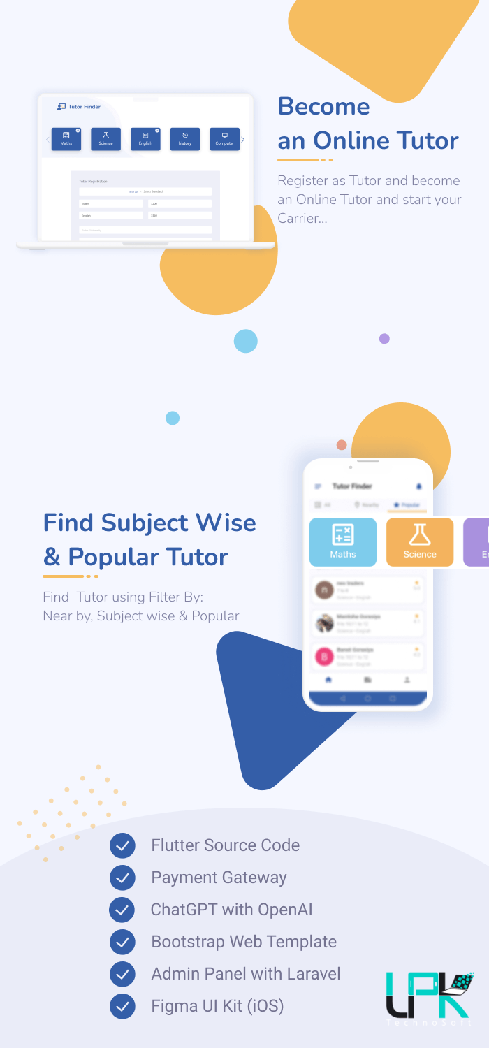 Tutor Finder - (Flutter + Web App + Admin Panel + UI) - 6