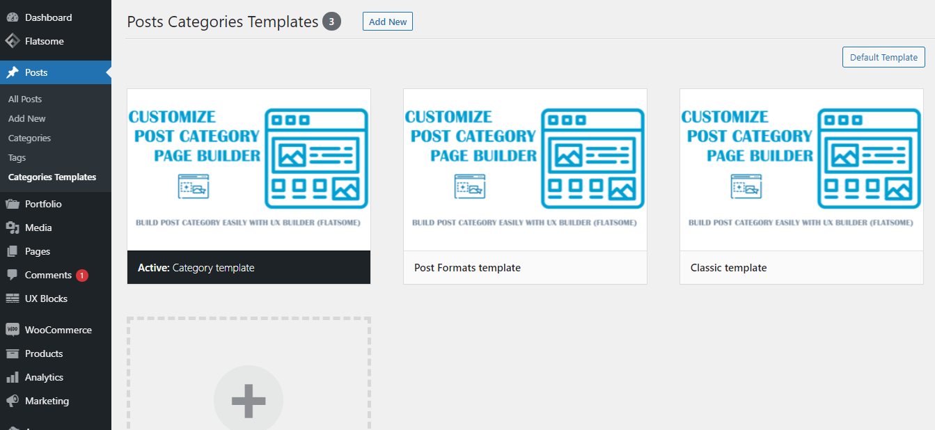 Use the template for all post category pages