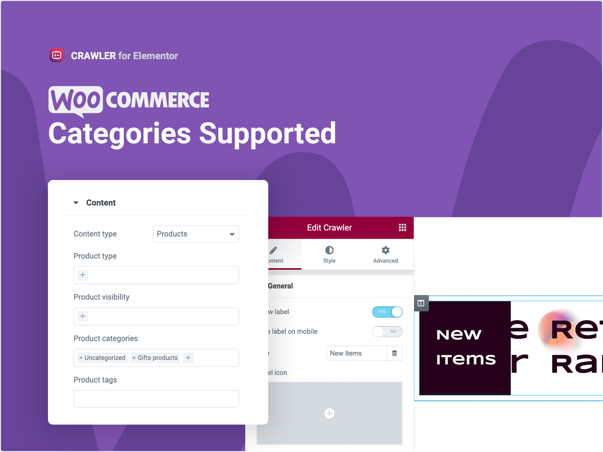 Categorias do WooCommerce suportadas