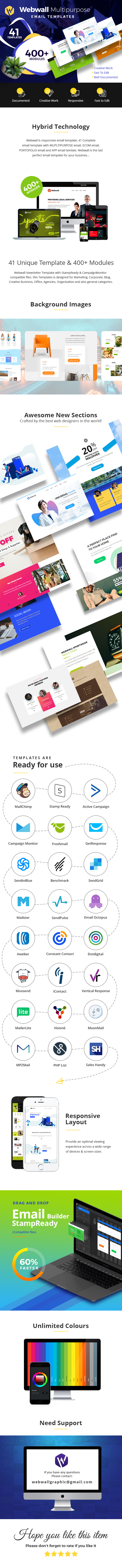 Webwall - Multipurpose Responsive Email Template + StampReady & CampaignMonitor compatible files - 1